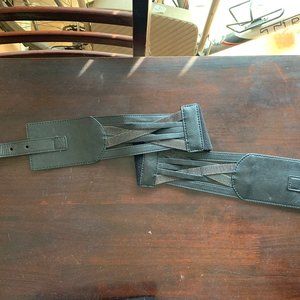 Black and Silver Hardware Wide elastic belt